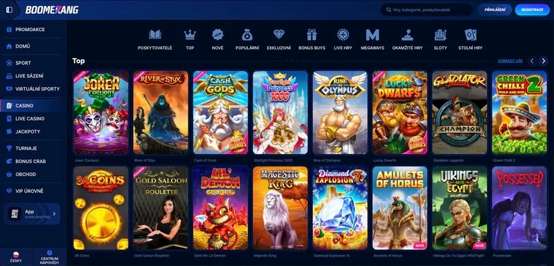 Boomerang Casino interface